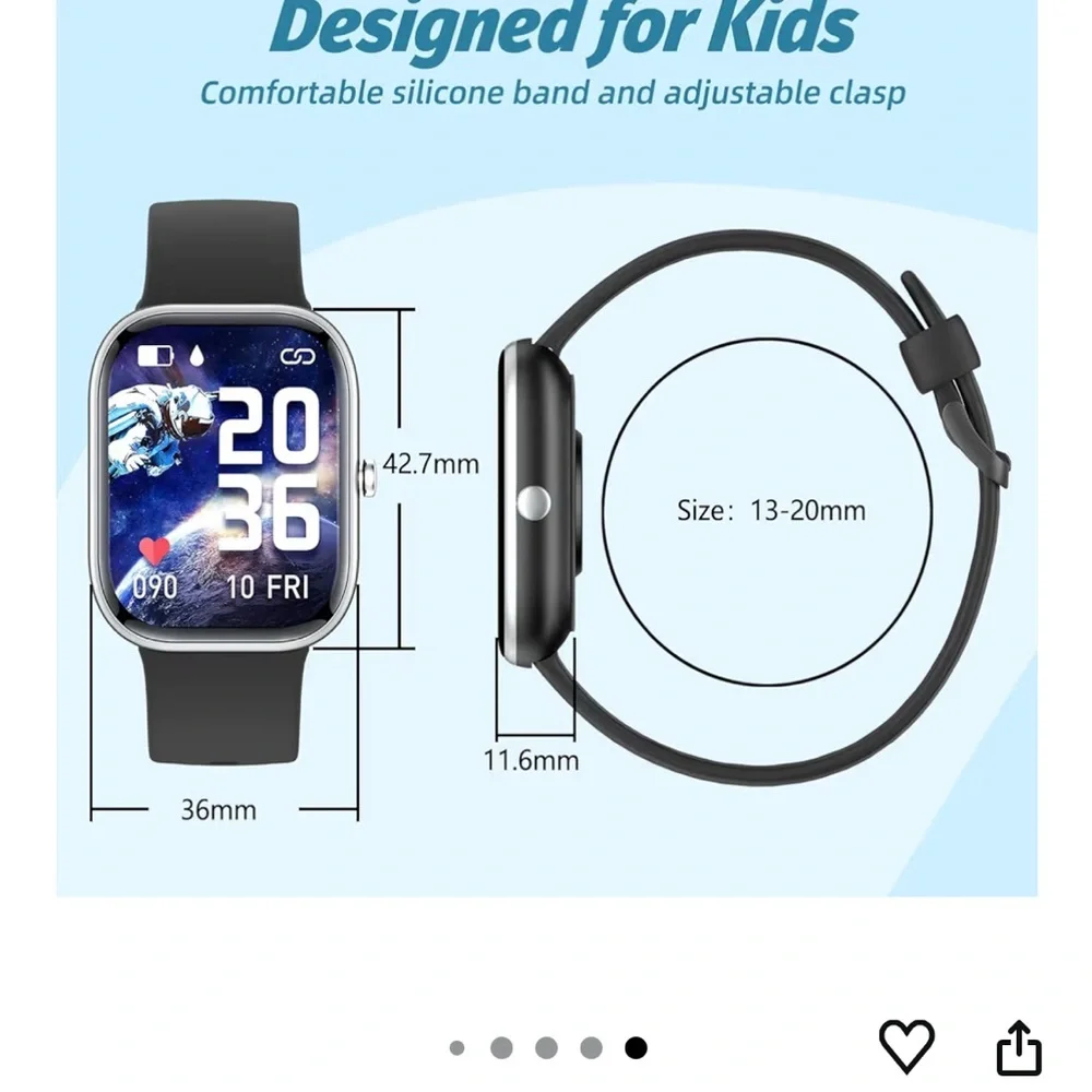 Smart Fitness Watch with Black Band